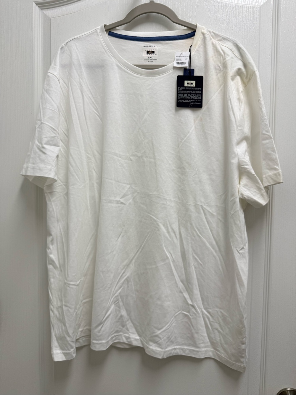 Joseph Abboud Men’s XXL Modern Fit White Crew Neck T-Shirt NWT Flawed